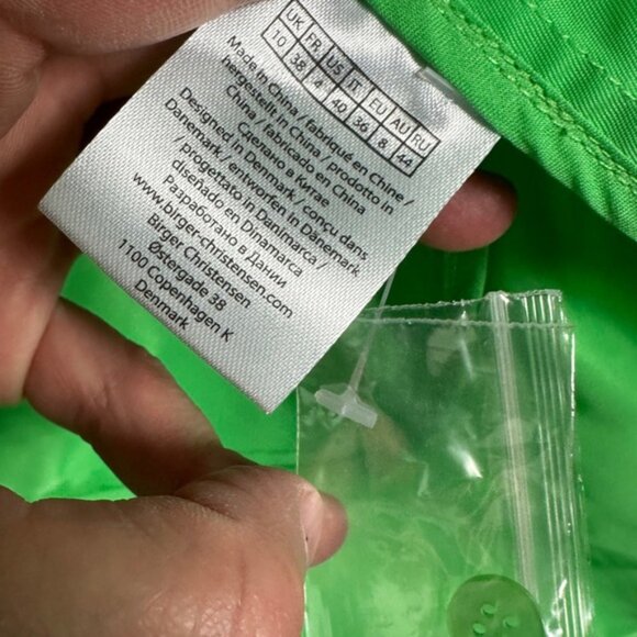 NEW Remain Birger Christensen Green Storm Mini Dress Size 4 Collared Bright NWOT - Picture 8 of 13